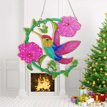 Carica l&#39;immagine nel visualizzatore di Gallery, Decorazione per Porta Diamond Painting 5D Colibrì con Fiori