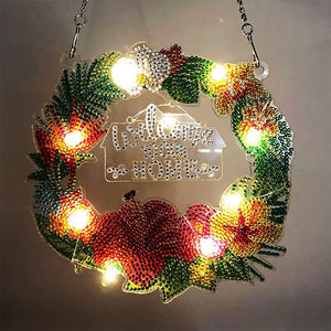 Decorazione Porta Diamond Painting 5D con LED e Pendente