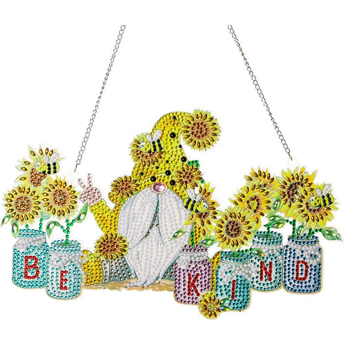 Decorazione da Porta Diamond Painting 5D Gnomi Girasole