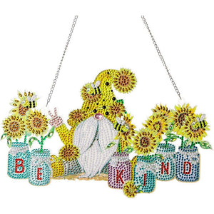 Decorazione da Porta Diamond Painting 5D Gnomi Girasole