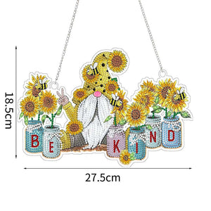 Decorazione Porta Diamond Painting 5D Gnomo Girasole