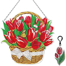 Carica l&#39;immagine nel visualizzatore di Gallery, Sospensione da Porta Diamond Painting 5D Tulipani con LED e Pendente