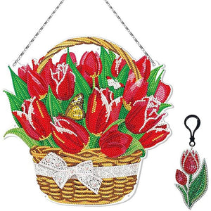 Sospensione da Porta Diamond Painting 5D Tulipani con LED e Pendente
