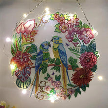 Carica l&#39;immagine nel visualizzatore di Gallery, Decorazione per Porta Diamond Painting 5D Uccelli con LED e Pendente