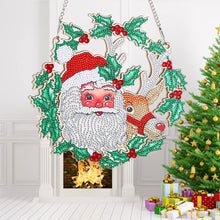 Carica l&#39;immagine nel visualizzatore di Gallery, Decorazione Porta Diamond Painting 5D Babbo Natale con Renna