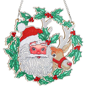 Decorazione da Porta Diamond Painting 5D Babbo Natale con Renna
