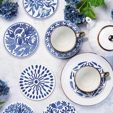 Carica l'immagine nel visualizzatore di Gallery, Sottobicchiere Diamond Painting 5D Fiori Blu