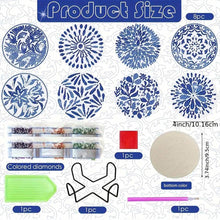 Carica l'immagine nel visualizzatore di Gallery, Sottobicchiere Diamond Painting 5D Fiori Blu
