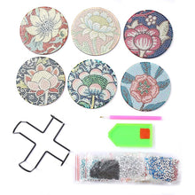 Carica l'immagine nel visualizzatore di Gallery, Sottobicchiere Diamond Painting 5D con Fiori