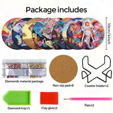 Carica l'immagine nel visualizzatore di Gallery, Sottobicchiere Diamond Painting 5D Elefanti