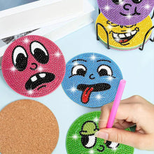 Carica l'immagine nel visualizzatore di Gallery, Sottobicchieri Diamond Painting 5D Emoji 8 Pezzi