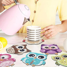 Carica l'immagine nel visualizzatore di Gallery, Sottobicchiere Diamond Painting 5D con gufi set di 10 pezzi