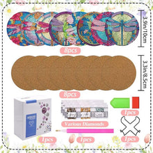 Carica l'immagine nel visualizzatore di Gallery, Sottobicchiere Diamond Painting 5D Libellule