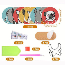 Carica l'immagine nel visualizzatore di Gallery, Sottobicchiere Diamond Painting 5D con Cani Fortunati