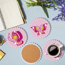 Carica l'immagine nel visualizzatore di Gallery, Sottobicchiere Diamond Painting 5D con Farfalle Rosa