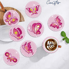 Carica l'immagine nel visualizzatore di Gallery, Sottobicchiere Diamond Painting 5D con Farfalle Rosa