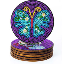 Carica l'immagine nel visualizzatore di Gallery, Sottobicchieri Diamond Painting 5D Farfalle Viola