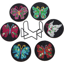 Carica l'immagine nel visualizzatore di Gallery, Sottobicchiere Diamond Painting 5D Farfalle Nere