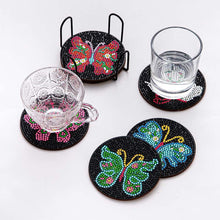 Carica l'immagine nel visualizzatore di Gallery, Sottobicchiere Diamond Painting 5D Farfalle Nere