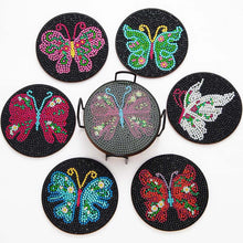 Carica l'immagine nel visualizzatore di Gallery, Sottobicchiere Diamond Painting 5D Farfalle Nere