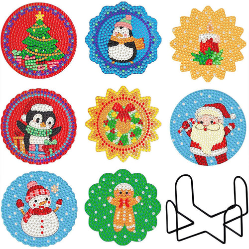 Sottobicchiere Diamond Painting 5D con Natale