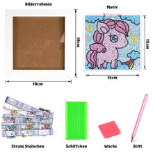 Carica l'immagine nel visualizzatore di Gallery, Kit Diamond Painting 5D per Bambini - Pony con Cornice Fotografica