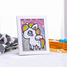 Carica l'immagine nel visualizzatore di Gallery, Diamond Painting 5D Bambini con Unicorno con Cornice Fotografica