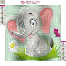 Carica l'immagine nel visualizzatore di Gallery, Kit Diamond Painting 5D per Bambini - Elefante con Cornice Fotografica