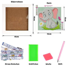 Carica l'immagine nel visualizzatore di Gallery, Kit Diamond Painting 5D per Bambini - Elefante con Cornice Fotografica