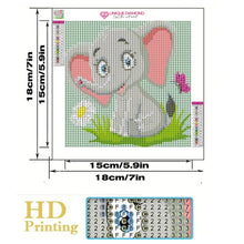 Carica l'immagine nel visualizzatore di Gallery, Kit Diamond Painting 5D per Bambini - Elefante con Cornice Fotografica