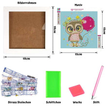 Carica l'immagine nel visualizzatore di Gallery, Kit Diamond Painting 5D per Bambini - Gufo con Cornice Fotografica
