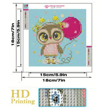 Carica l'immagine nel visualizzatore di Gallery, Kit Diamond Painting 5D per Bambini - Gufo con Cornice Fotografica