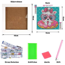 Carica l'immagine nel visualizzatore di Gallery, Kit Diamond Painting 5D per Bambini - Cane con occhiali con Cornice Fotografica