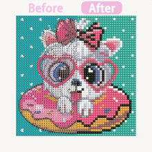 Carica l'immagine nel visualizzatore di Gallery, Kit Diamond Painting 5D per Bambini - Cane con occhiali con Cornice Fotografica