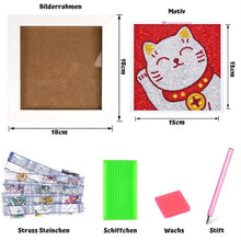 Carica l'immagine nel visualizzatore di Gallery, Kit Diamond Painting 5D per Bambini - Gatto con Cornice Fotografica