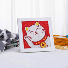 Carica l'immagine nel visualizzatore di Gallery, Kit Diamond Painting 5D per Bambini - Gatto con Cornice Fotografica