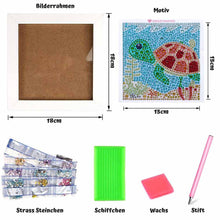 Carica l'immagine nel visualizzatore di Gallery, Kit Diamond Painting 5D per Bambini - Tartaruga con Cornice Fotografica