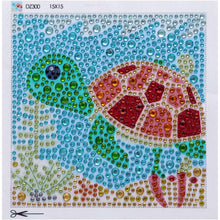 Carica l'immagine nel visualizzatore di Gallery, Kit Diamond Painting 5D per Bambini - Tartaruga con Cornice Fotografica