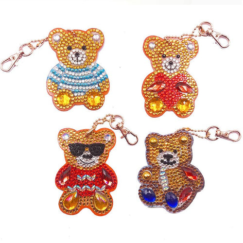 Ciondolo Diamond Painting 5D Orso Set di 4 Pezzi