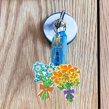 Carica l'immagine nel visualizzatore di Gallery, Portachiavi Diamond Painting 5D Bouquet di Fiori 5 Pezzi