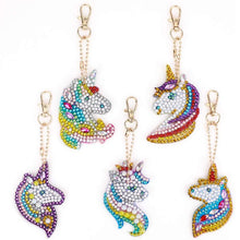 Carica l'immagine nel visualizzatore di Gallery, Portachiavi Diamond Painting 5D con Unicorni 5 Pezzi