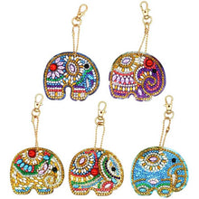 Carica l'immagine nel visualizzatore di Gallery, Portachiavi Diamond Painting 5D Elefanti 5 Pezzi