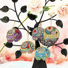 Carica l'immagine nel visualizzatore di Gallery, Portachiavi Diamond Painting 5D Elefanti 5 Pezzi