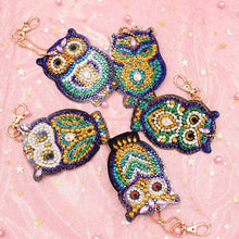 Carica l'immagine nel visualizzatore di Gallery, Portachiavi Diamond Painting 5D Gufi Set di 5 Pezzi