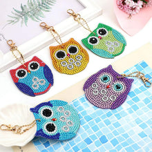 Carica l'immagine nel visualizzatore di Gallery, Portachiavi Diamond Art Gufi 5 Pezzi