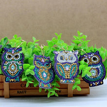 Carica l'immagine nel visualizzatore di Gallery, Portachiavi Diamond Painting 5D Gufi Set di 5 Pezzi