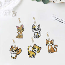 Carica l'immagine nel visualizzatore di Gallery, Portachiavi Diamond Art Gatti 5 Pezzi