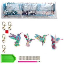 Carica l'immagine nel visualizzatore di Gallery, Portachiavi Diamond Painting 5D Colibrì 4 Pezzi