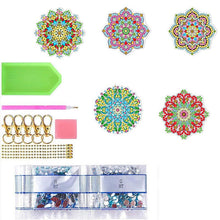 Carica l'immagine nel visualizzatore di Gallery, Portachiavi Diamond Painting 5D Fiori Mandala 5 Pezzi