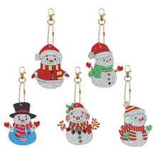 Carica l'immagine nel visualizzatore di Gallery, Portachiavi Diamond Painting 5D con Pupazzi di Neve 5 Pezzi